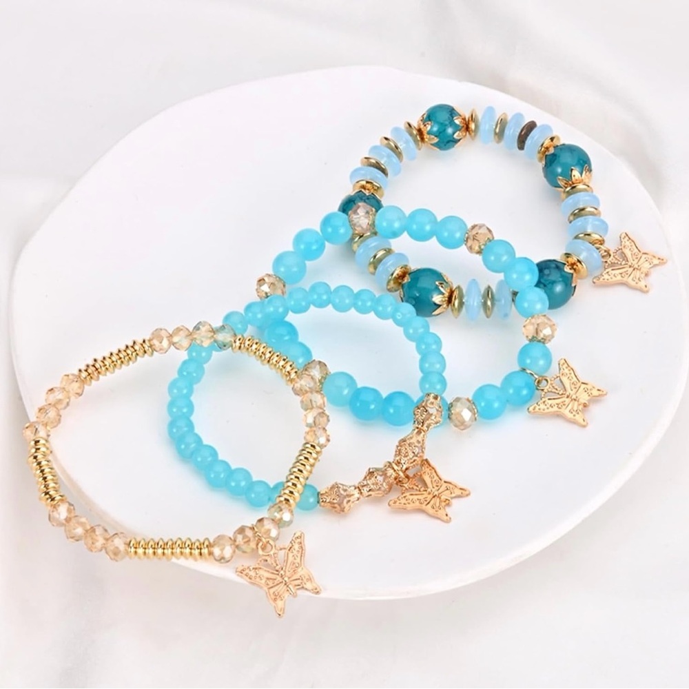Your Choice NWT Set of Butterfly Hand Beaded Bracelets - Picture 7 of 8